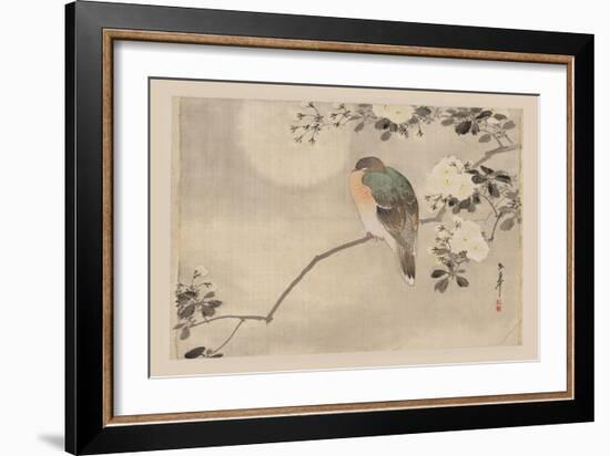 Bird and Cherry Blossoms-null-Framed Premium Giclee Print