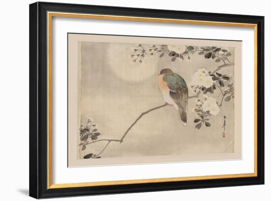 Bird and Cherry Blossoms-null-Framed Premium Giclee Print