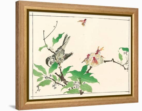 Bird and Hornets-Kyosai Kawanabe-Framed Premier Image Canvas