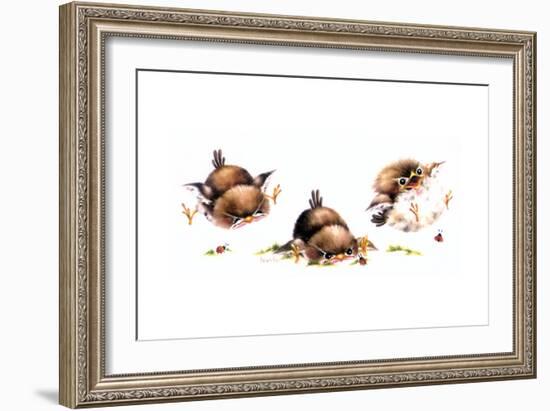 Bird and Ladybug-Peggy Harris-Framed Giclee Print