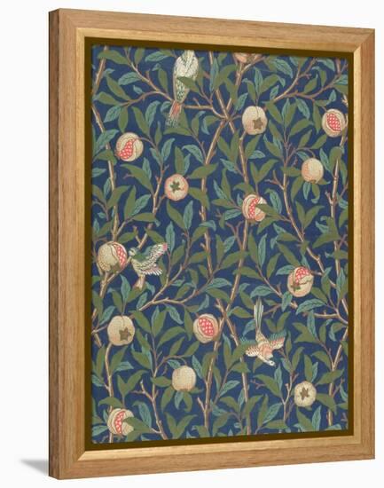 'Bird and Pomegranate' Wallpaper Design, printed by John Henry Dearle-William Morris-Framed Premier Image Canvas