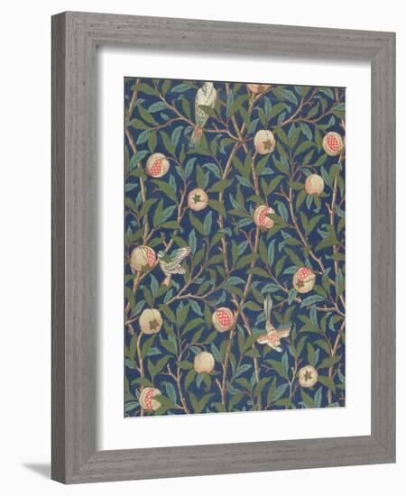 'Bird and Pomegranate' Wallpaper Design, printed by John Henry Dearle-William Morris-Framed Giclee Print