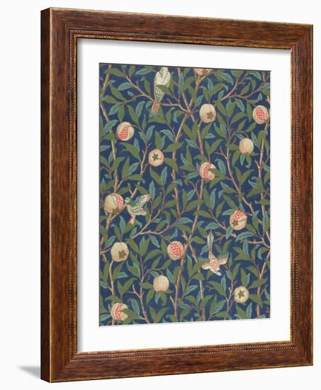 'Bird and Pomegranate' Wallpaper Design, printed by John Henry Dearle-William Morris-Framed Giclee Print