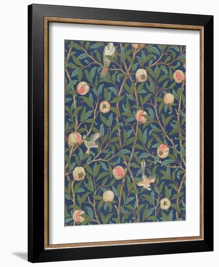 'Bird and Pomegranate' Wallpaper Design, printed by John Henry Dearle-William Morris-Framed Giclee Print