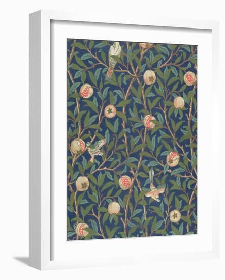 'Bird and Pomegranate' Wallpaper Design, printed by John Henry Dearle-William Morris-Framed Giclee Print