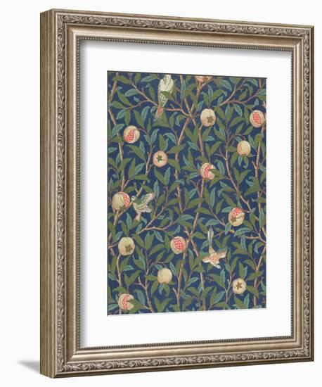 'Bird and Pomegranate' Wallpaper Design, printed by John Henry Dearle-William Morris-Framed Giclee Print