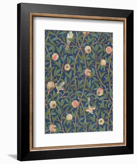 'Bird and Pomegranate' Wallpaper Design, printed by John Henry Dearle-William Morris-Framed Giclee Print