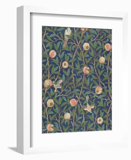 'Bird and Pomegranate' Wallpaper Design, printed by John Henry Dearle-William Morris-Framed Giclee Print