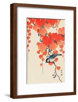 Bird and Red Ivy-Koson Ohara-Framed Giclee Print