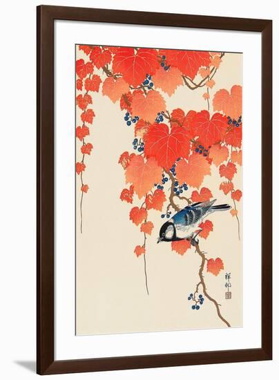 Bird and Red Ivy-Koson Ohara-Framed Giclee Print