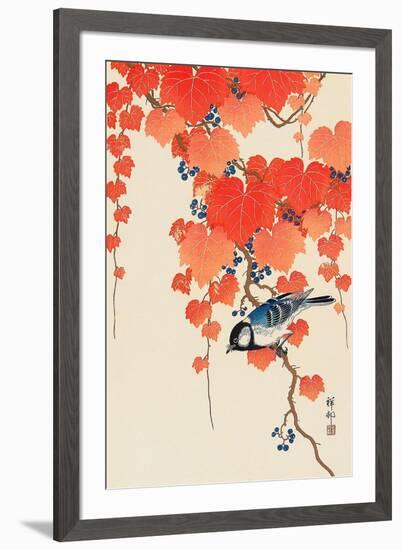 Bird and Red Ivy-Koson Ohara-Framed Giclee Print