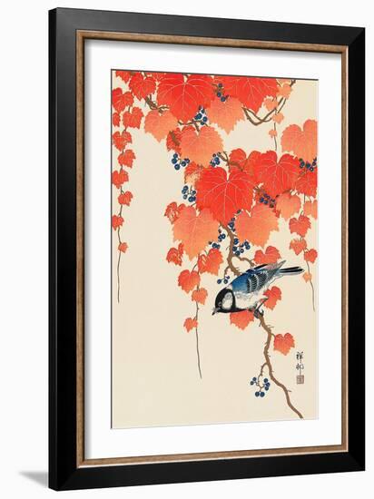 Bird and Red Ivy-Koson Ohara-Framed Giclee Print