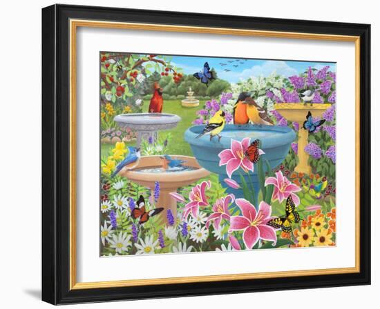 Bird Bath Haven-Kathy Kehoe Bambeck-Framed Giclee Print