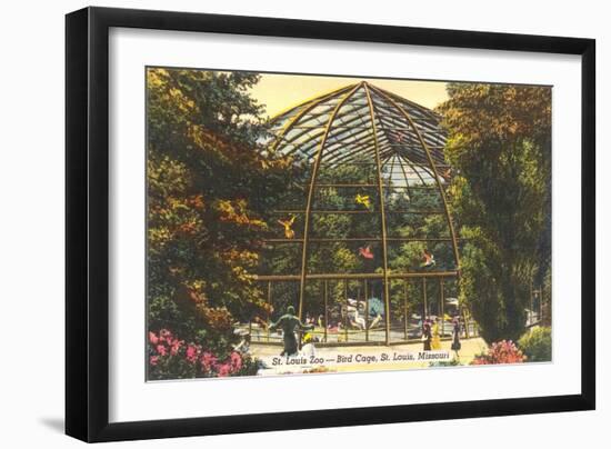 Bird Cage in Zoo, St. Louis, Missouri-null-Framed Art Print