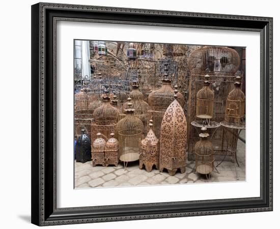 Bird Cages for Sale in Souk, Marrakesh, Morocco-null-Framed Photographic Print