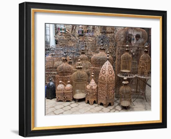 Bird Cages for Sale in Souk, Marrakesh, Morocco-null-Framed Photographic Print