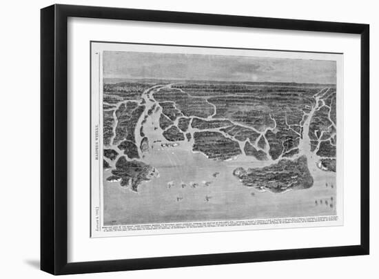 Bird-Eye View of the Coast, from Savannah, Georgia to Beaufort, South Carolina, Showing the Postiti-null-Framed Giclee Print