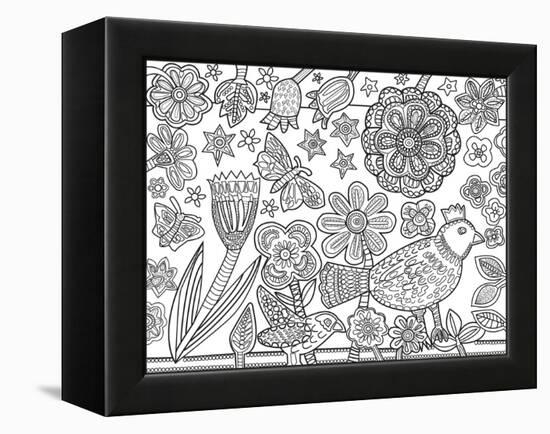 Bird Flowers CB-Jill Mayberg-Framed Premier Image Canvas