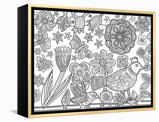 Bird Flowers CB-Jill Mayberg-Framed Premier Image Canvas