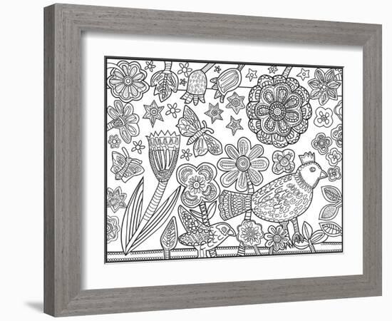 Bird Flowers CB-Jill Mayberg-Framed Giclee Print