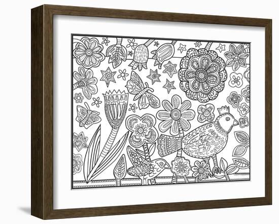 Bird Flowers CB-Jill Mayberg-Framed Giclee Print