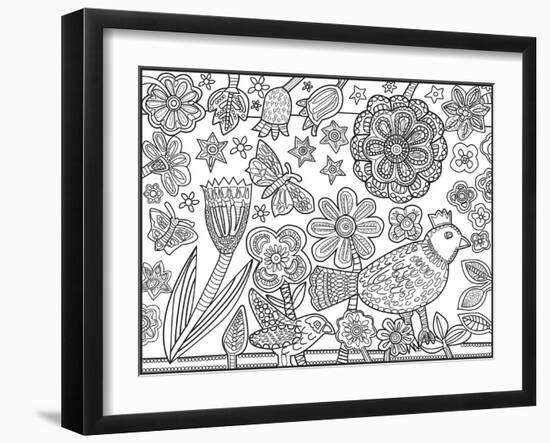 Bird Flowers CB-Jill Mayberg-Framed Giclee Print