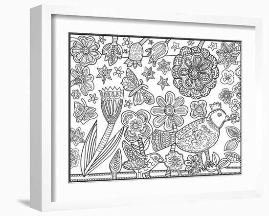 Bird Flowers CB-Jill Mayberg-Framed Giclee Print