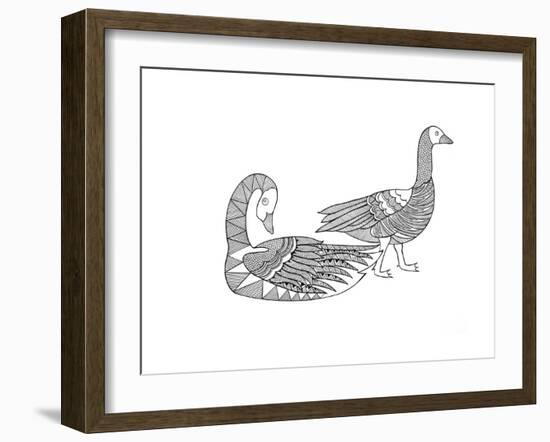 Bird Goosegeese-Neeti Goswami-Framed Art Print