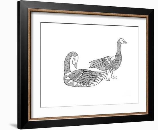 Bird Goosegeese-Neeti Goswami-Framed Art Print