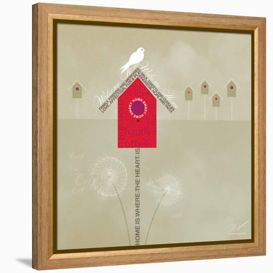 Bird House - Ivory-Dominique Vari-Framed Stretched Canvas