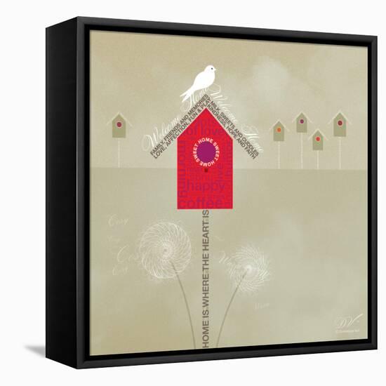 Bird House - Ivory-Dominique Vari-Framed Stretched Canvas