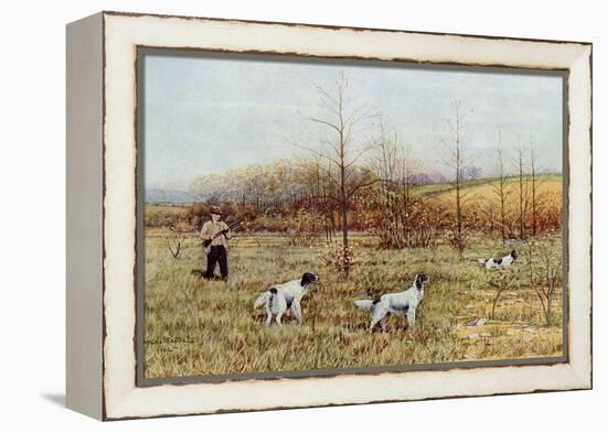 Bird Hunter with His Setters in the Field, Circa 1900-null-Framed Premier Image Canvas