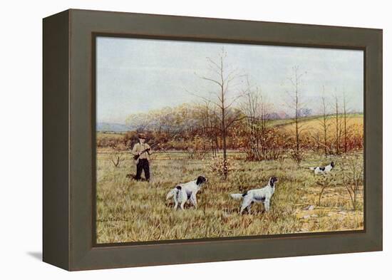 Bird Hunter with His Setters in the Field, Circa 1900-null-Framed Premier Image Canvas