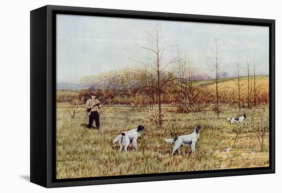 Bird Hunter with His Setters in the Field, Circa 1900-null-Framed Premier Image Canvas