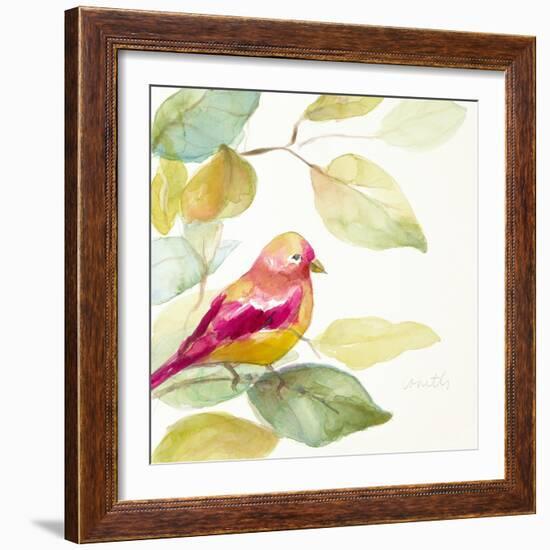 Bird in a Tree III (magenta)-Lanie Loreth-Framed Art Print