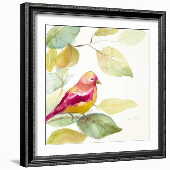 Bird in a Tree III (magenta)-Lanie Loreth-Framed Art Print