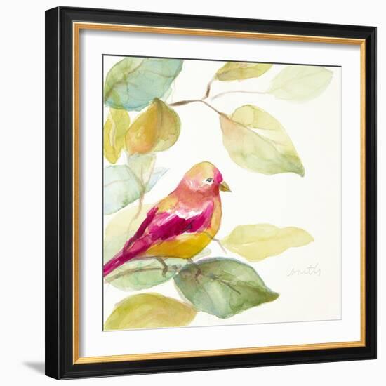 Bird in a Tree III (magenta)-Lanie Loreth-Framed Art Print