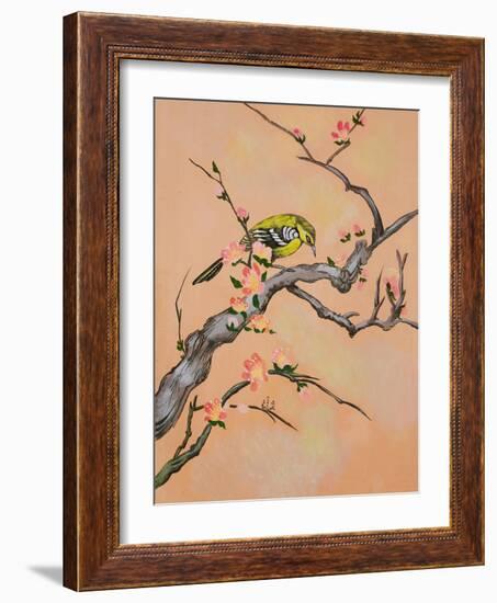 Bird in Cherry Tree-Judy Mastrangelo-Framed Giclee Print