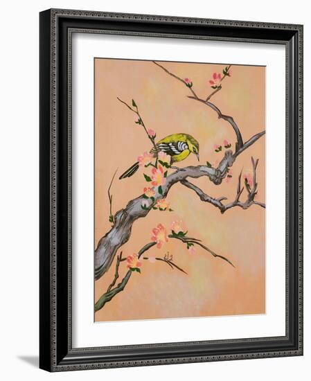 Bird in Cherry Tree-Judy Mastrangelo-Framed Giclee Print