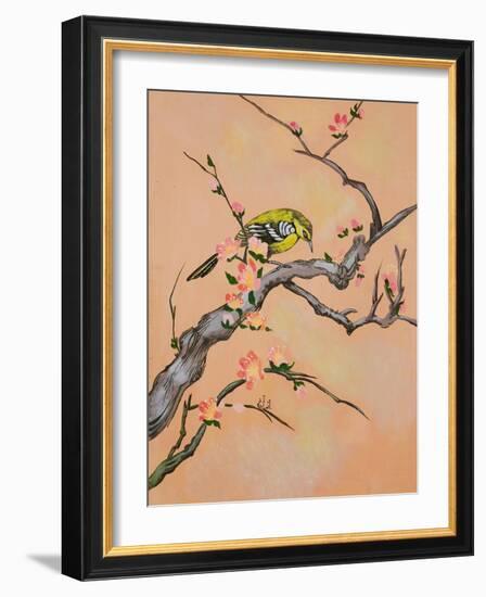 Bird in Cherry Tree-Judy Mastrangelo-Framed Giclee Print