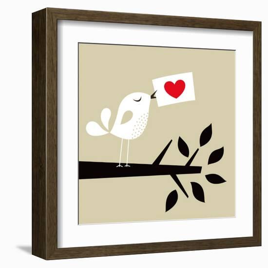 Bird Love Card-vector-RGB-Framed Art Print