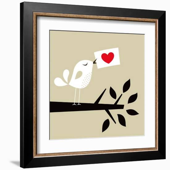 Bird Love Card-vector-RGB-Framed Art Print