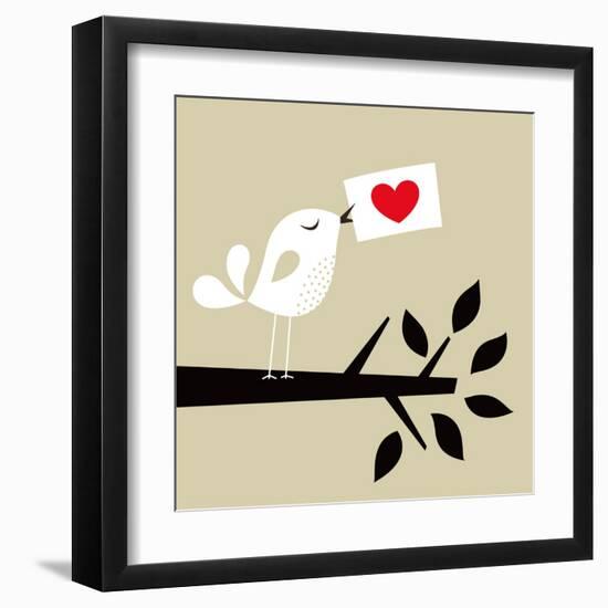 Bird Love Card-vector-RGB-Framed Art Print