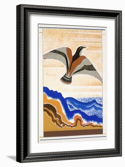 Bird of Portent, an Illustration from 'L'Odyssee', by Homer, Translated by Victor Berard, 1929-33-Francois-Louis Schmied-Framed Giclee Print