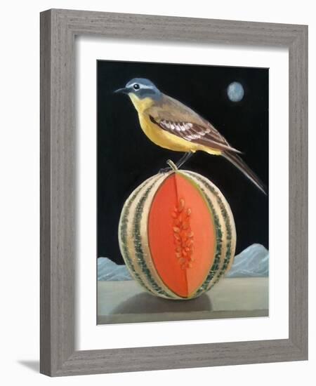 Bird on a Melon-ELEANOR FEIN-Framed Giclee Print