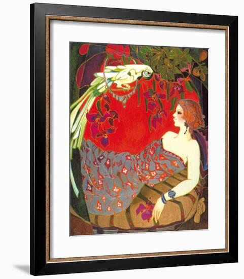 Bird on a Perch-Suzanne Laurendeau-Framed Art Print