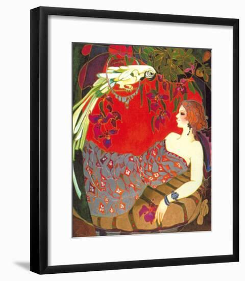 Bird on a Perch-Suzanne Laurendeau-Framed Art Print