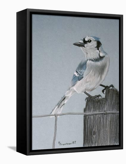 Bird on a Post-Rusty Frentner-Framed Premier Image Canvas