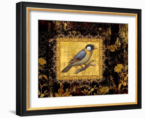 Bird on Black Background-Maria Rytova-Framed Giclee Print