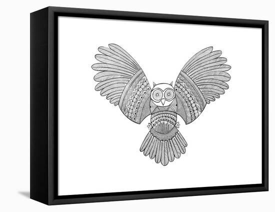 Bird Owl 3-Neeti Goswami-Framed Stretched Canvas